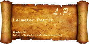 Leimeter Patrik névjegykártya